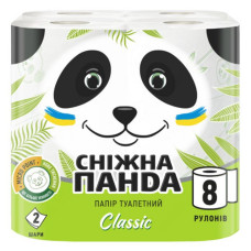 Туалетний папір Сніжна Панда Classic 2 шари 8 шт Туалетний папір Сніжна Панда Classic 2 шари 8 шт