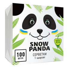 Серветки столові Сніжна Панда одношарові білі 24x24см 100шт Серветки столові Сніжна Панда одношарові білі 24x24см 100шт