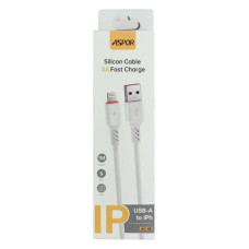 Кабель Aspor USB AC-58 Lightning Silicone 3A/1м FC білий Кабель Aspor USB AC-58 Lightning Silicone 3A/1м FC білий