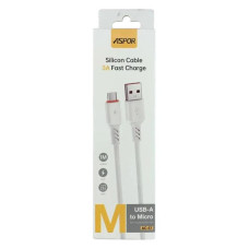 Кабель Aspor AC-57 Micro Silicone 3A 1м білий Кабель Aspor AC-57 Micro Silicone 3A 1м білий