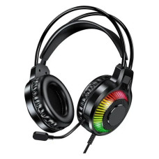 Дротові накладні навушники Jokade з мікрофоном JD064 Led RGB чорний