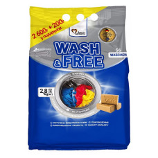 Порошок для прання Wash and Free універсальний з стружкою господарського мила 2.6кг Порошок для прання Wash and Free універсальний з стружкою господарського мила 2.6кг