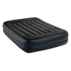 Надувний матрац Intex двомісний Pillow Rest Raised 152х203х42см вбудований електронасос 64124