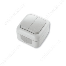 Вимикач двоклавішний Viko 5502 Palmiye Water Proof сірий