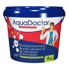 Хлор для басейну AquaDOCTOR швидкої дії Шок 4кг таблетки 20г
