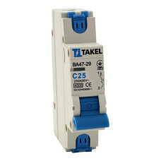 Автоматичний вимикач Takel ВА47-29-С однополюсний 4.5kA 16A