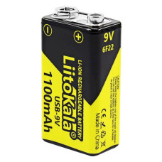 Акумулятор крона LiitoKala USB-9V Li-ion 1100mAh 9V