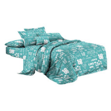 Постільна білизна Textile House Бязь 65 180х210см двоспальна бязь Love на блакитному