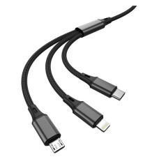 Кабель Aspor AC-23 3в1 Micro USB плюс Lightning плюс Tyre-C 1м чорний
