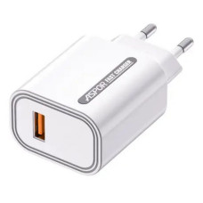Мережевий зарядний пристрій Aspor A803 USB/18W плюс кабель USB Type-C білий