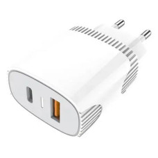 Мережевий зарядний пристрій Aspor A816 USB/USB-C/3A/20W білий