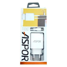 Мережевий зарядний пристрій Aspor A826 PD плюс QC Fast Charger плюс USB кабель Micro білий Мережевий зарядний пристрій Aspor A826 PD плюс QC Fast Charger плюс USB кабель Micro білий