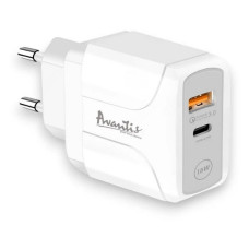 Мережевий зарядний пристрій Avantis A860 QC3.0 плюс PD 18W 1USB/1USB-C білий