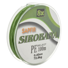 Шнур SAPFIR SIROBANA 8X 100мх0.4мм тест 72.8кг