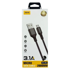 Кабель Aspor AC-25L Micro USB 3.1A/2м Textile чорний