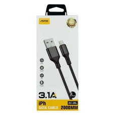 Кабель Aspor AC-26L Lightning 3.1А Textile 2м чорний Кабель Aspor AC-26L Lightning 3.1А Textile 2м чорний