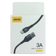 Кабель Aspor AC-16 Micro USB 3A/1м Textile FC чорний