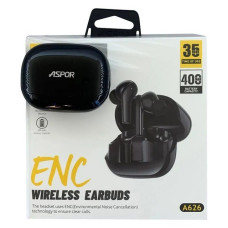 Bluetooth навушники Aspor A626 ENC Earbuds TWS чорний