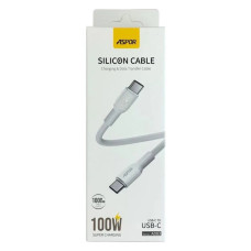 Кабель Aspor A083 Silicone Type-C to Type-C 100W 1м білий