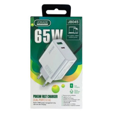 Мережевий зарядний пристрій Jokade JB045 USB-A плюс USB-C/PD65W білий Мережевий зарядний пристрій Jokade JB045 USB-A плюс USB-C/PD65W білий