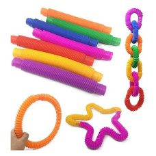Труби пластикові еластичні Fidget Pop Tube набір 12шт