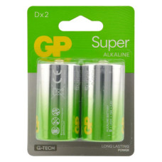 Батарейка GP Super Alkaline лужна D/LR20 1.5V велике барило 2шт блістер