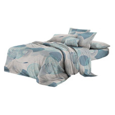 Постільна білизна Textile House Бязь 65 150х210см полуторна бязь блакитні кола на бежевому