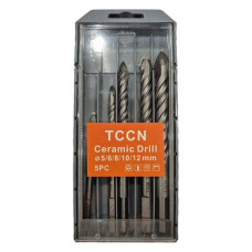 Набір універсальних свердлів TCCN 5 6 8 10 12мм кераміка керамограніт бетон цегла граніт метал