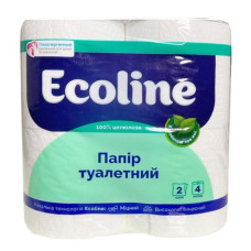 Папір туалетний Eco-Line 2 шари 4 рулони