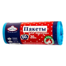 Пакет поліетиленовий Happy House для сміття 60л рулон 10шт
