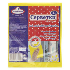 Серветка Happy House віскозна для прибирання 3шт
