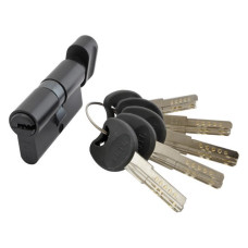Секрет YU-TL цинк ZN/BR 60 mat black 30/30T ключ/поворот 5 ключів чорний матовий