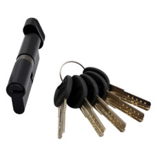 Секрет YU-TL цинк ZN/BR 90 mat black 45/45T ключ/поворот 5 ключів матовий чорний