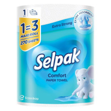 Рушники паперові Selpak Comfort Maxi 1 дорівнює 3 целюлозні 2-шарові 1шт