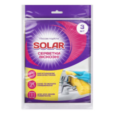 Серветки для прибирання Solar віскозні 3шт
