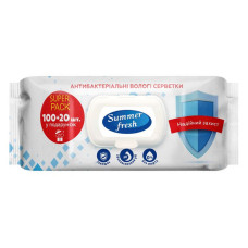 Серветки вологі Summer Fresh Антибактеріальні 120шт