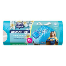 Пакет для сміття Pani Blysk з затяжкою Діамантові» арома 35л 12шт