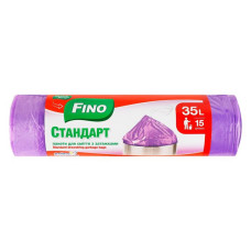 Пакети для сміття Fino стандарт з затяжкою 35л 15шт