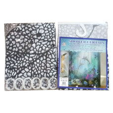 Штора для ванної кімнати SHOWER CURTAIN з водовідштовхувальною пропиткою 180x180см чорно-біла