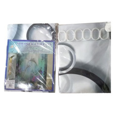 Штора для ванної кімнати SHOWER CURTAIN з водовідштовхувальною пропиткою 180x180см сіро-біла