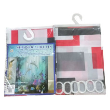 Штора для ванної кімнати SHOWER CURTAIN з водовідштовхувальною пропиткою 180x180см сіро-червона
