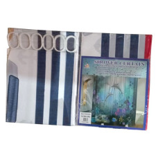 Штора для ванної кімнати SHOWER CURTAIN з водовідштовхувальною пропиткою 180x180см біло-синя