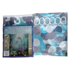 Штора для ванної кімнати SHOWER CURTAIN з водовідштовхувальною пропиткою 180x180см біло-блакитна