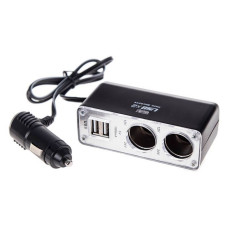Розгалужувач прикурювача Voin WF-0030 2 виходи плюс 2 USB 1000 mA запобіжник