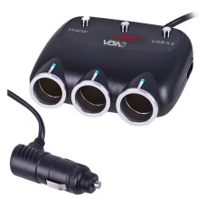 Розгалужувач прикурювача Voin SC-3003 3 виходи плюс 2USB 2400 mA 12/24V
