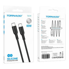 Кабель Tornado Type-C TX19 Silicone Type-C to Type-C 60W 1м чорний Кабель Tornado Type-C TX19 Silicone Type-C to Type-C 60W 1м чорний