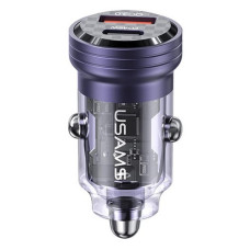 Автомобільний зарядний пристрій Usams CC175 C35 45W 1USB-А плюс 1USB-С фіолетовий