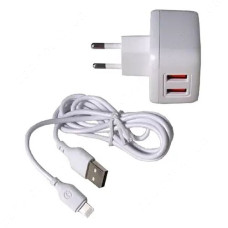 KONI strong сетевое зарядное устройство KS74L, 2.4A, 2USB USB Lightning, цвет белый