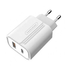 Мережевий зарядний пристрій WUW C141 2.4A 1USB плюс PD білий Мережевий зарядний пристрій WUW C141 2.4A 1USB плюс PD білий