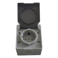 Розетка Techno Systems SURFACE накладна одинарна з/к IP54